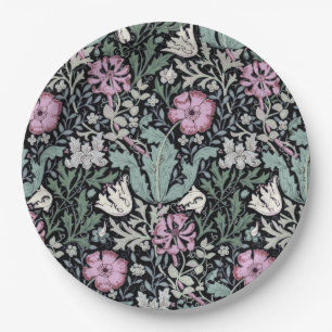 William Morris Klatschmohn Botanik viktorianische  Pappteller