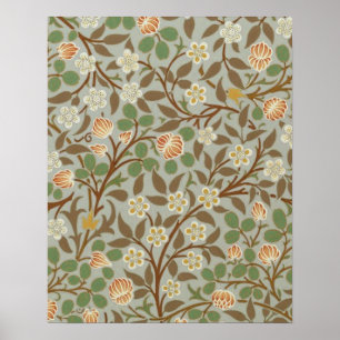 William Morris Kleeblatt-Blumen-Kunstmuster Poster