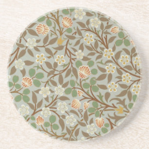 William Morris Kleeblatt Botanische Blume Sandstein Untersetzer