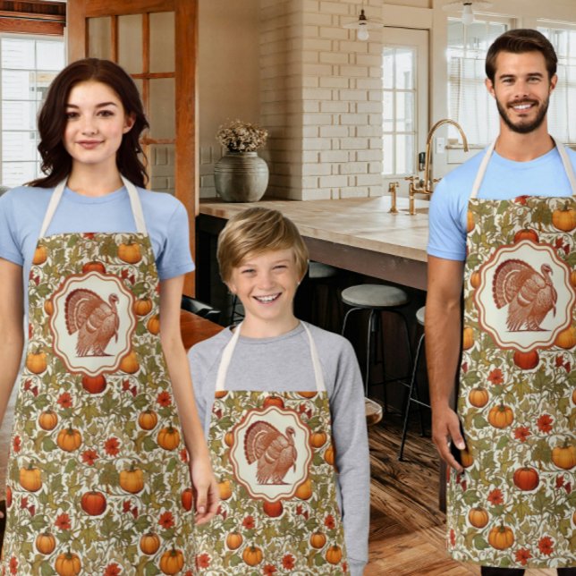 William Morris Kürbisse wilder Truthahn  Schürze (This Thanks giving, make it a family affair!)