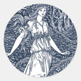 William Morris Lady Runder Aufkleber