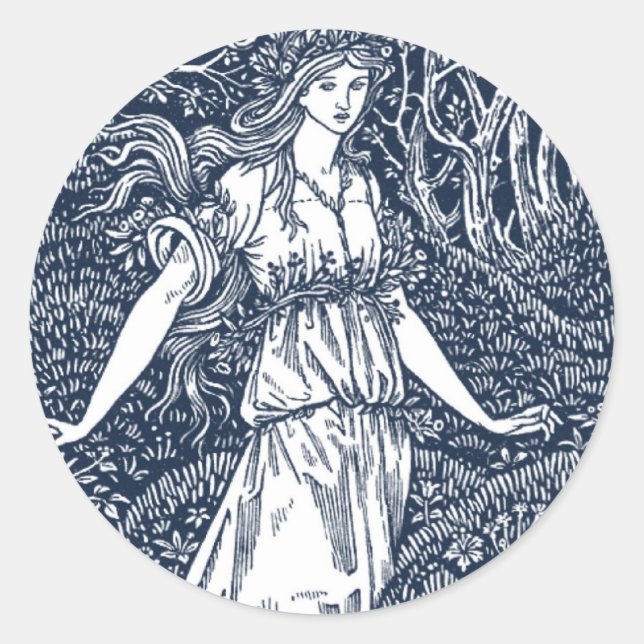 William Morris Lady Runder Aufkleber (Vorderseite)