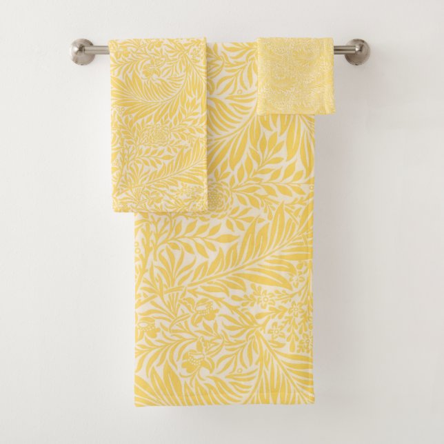 William Morris - Larkspur Blätter & Blume Muster Badhandtuch Set (Insitu)