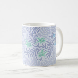 William Morris - Larkspur - Blaue Blumen und Blätt Kaffeetasse