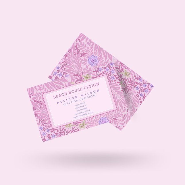 William Morris - Larkspur - Elegante Lila Blumen Visitenkarte (Von Creator hochgeladen)