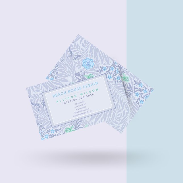 William Morris - Larkspur - Elegante Lila Blumen Visitenkarte (Von Creator hochgeladen)