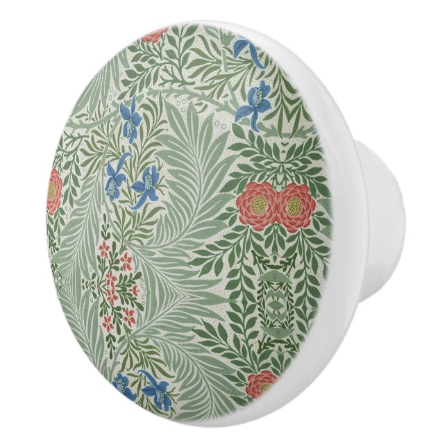 William Morris Larkspur Floral Green Pink Blue Keramikknauf (Rechts)