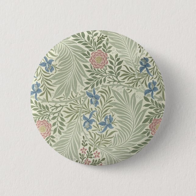 William Morris Larkspur Floral Wallpaper Button (Vorderseite)