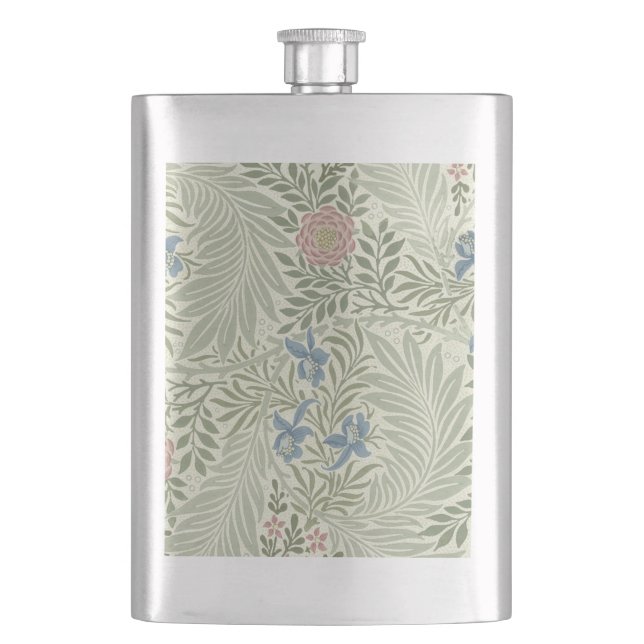 William Morris Larkspur Floral Wallpaper Flachmann (Vorderseite)