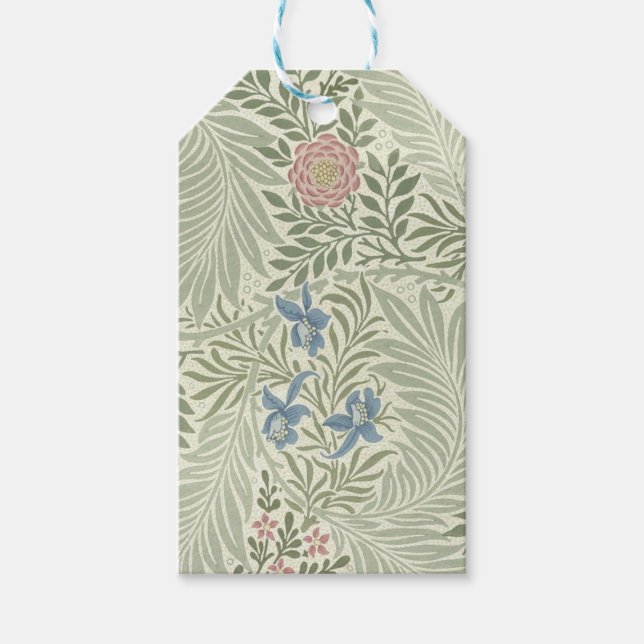 William Morris Larkspur Floral Wallpaper Geschenkanhänger (Vorderseite)