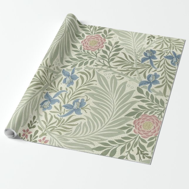 William Morris Larkspur Floral Wallpaper Geschenkpapier (Ungerollt)