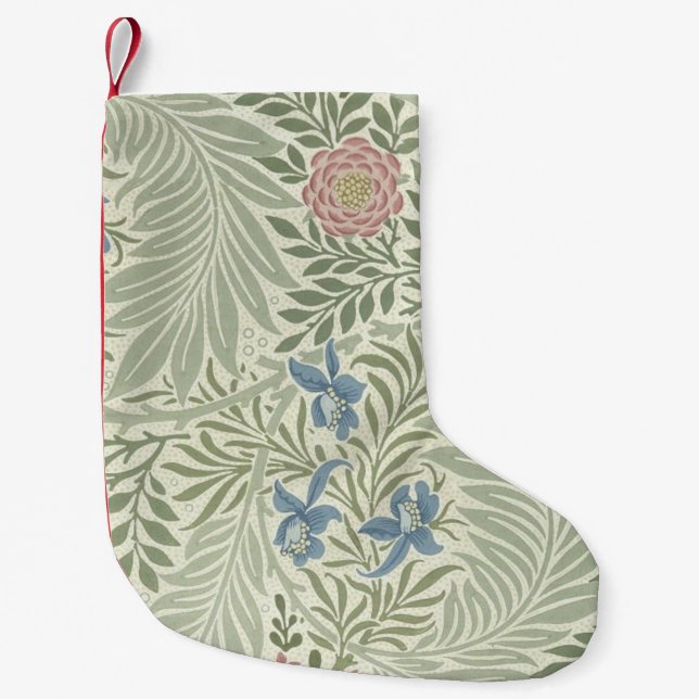 William Morris Larkspur Floral Wallpaper Kleiner Weihnachtsstrumpf (Vorderseite)