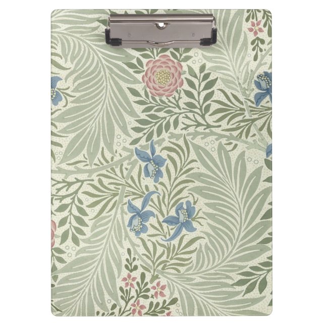 William Morris Larkspur Floral Wallpaper Klemmbrett (Vorderseite)