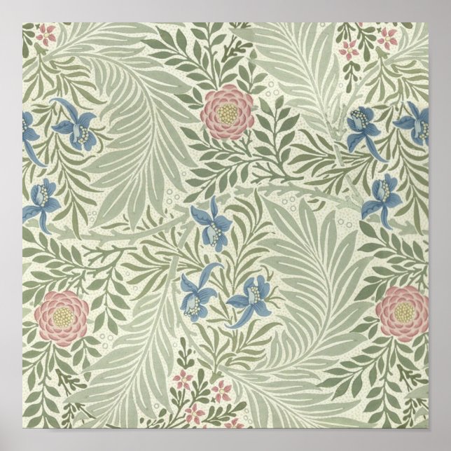 William Morris Larkspur Floral Wallpaper Pattern Poster (Vorne)