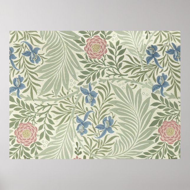 William Morris Larkspur Floral Wallpaper Pattern Poster (Vorne)