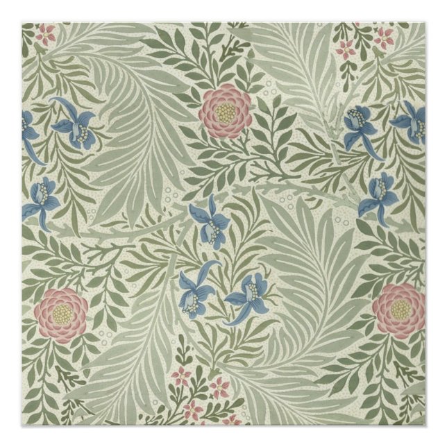 William Morris Larkspur Floral Wallpaper Poster (Vorderseite)