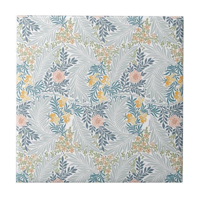William * Morris Larkspur Gold Orange Aquamarin Fliese (Vorderseite)