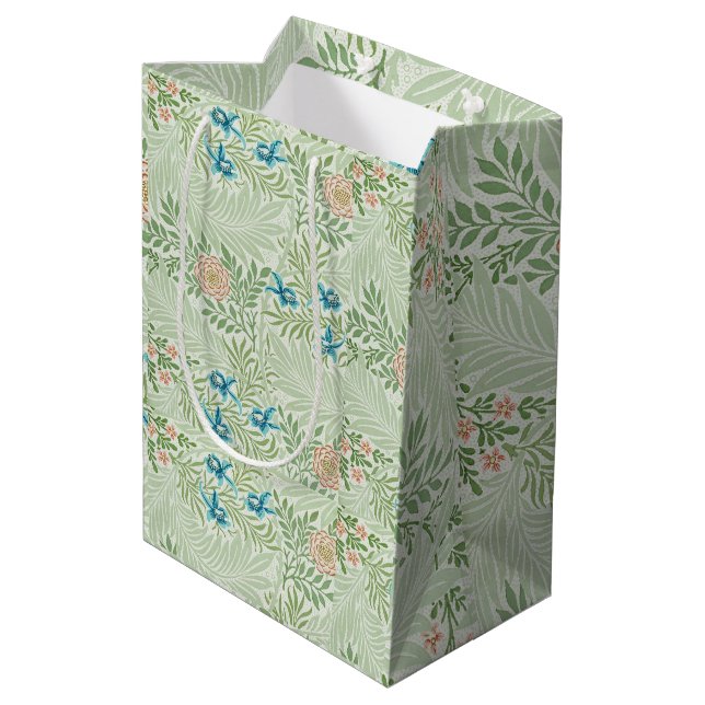 William Morris Larkspur Mittlere Geschenktüte (Rückseite Schrägansicht)
