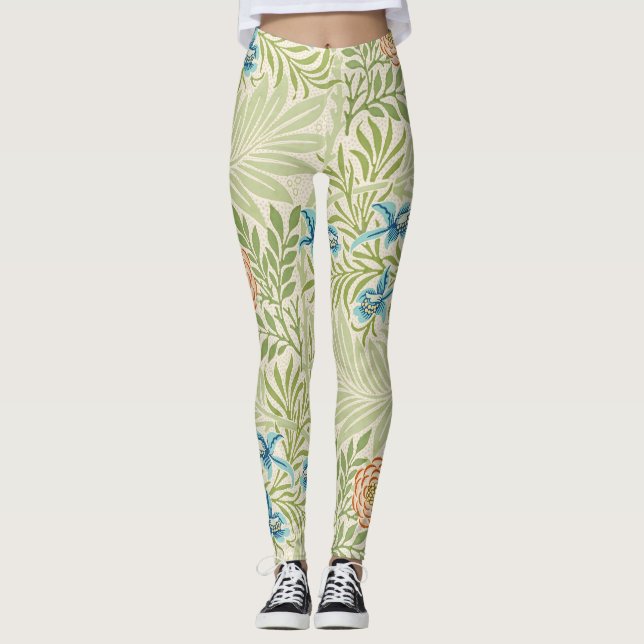 William Morris Larkspur Muster Leggings (Vorderseite)