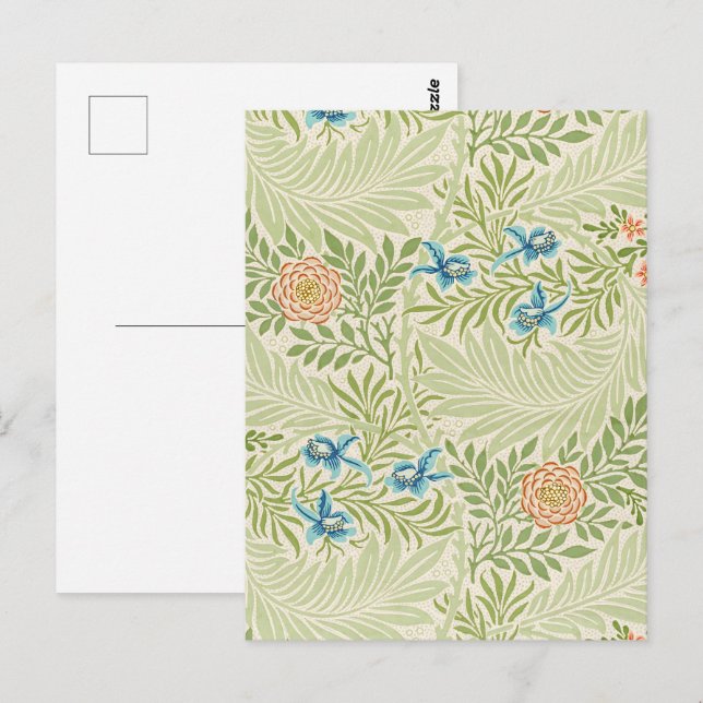 William Morris Larkspur Muster Postkarte (Vorne/Hinten)