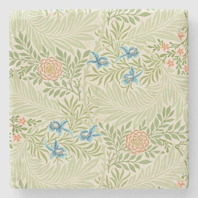 William Morris Larkspur Muster Steinuntersetzer (Vorderseite)