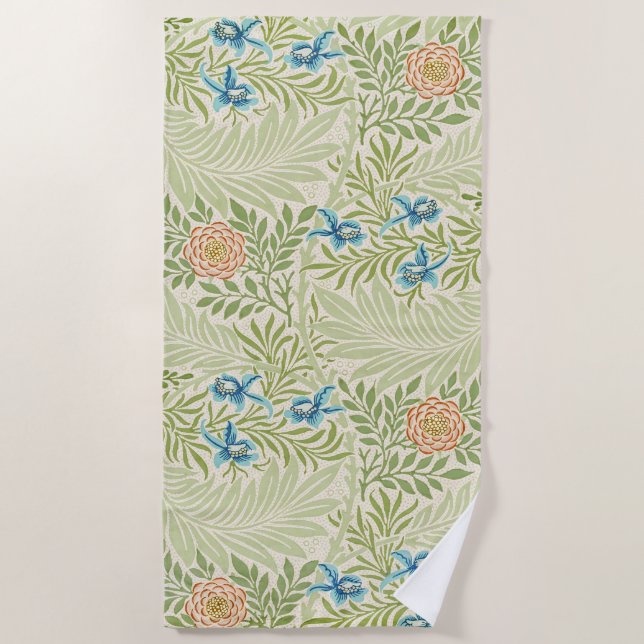 William Morris Larkspur Muster Strandtuch (Vorderseite)