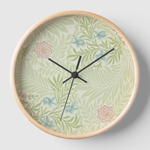 William Morris - Larkspur - Rosa Blume und Blätte Uhr
