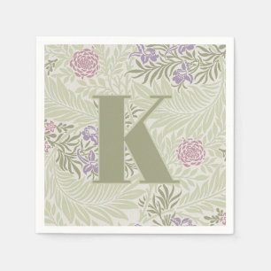 William Morris Lavender & Pink Larkspur Muster Serviette