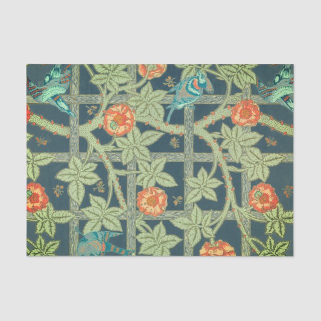 William Morris LEAF UND BIRD PATTERN Tissue Paper Seidenpapier (Vorderseite)