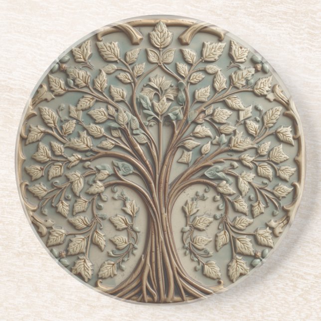 William Morris Lebensbaum präraffaelitisch vintage Getränkeuntersetzer (Vorne)