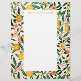 WILLIAM MORRIS LETTERHEAD MIT POMEGRANATE DESIGN BRIEFBOGEN