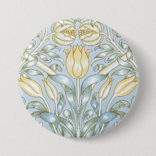 William Morris Lilie- und Granatapfel-Blumenmuster Button