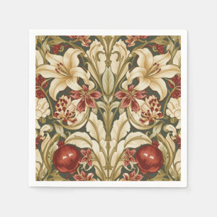 William Morris Lilie und Granatapfel Blumenmuster Serviette