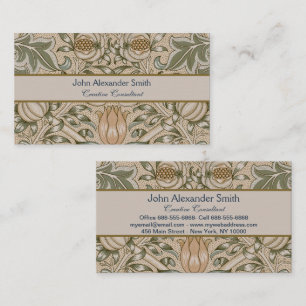 William Morris Lilien- und Granatapfel-Blumenmuste Visitenkarte