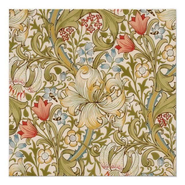 William Morris Lilienmuster Poster (Vorderseite)