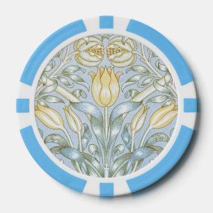 William Morris Lily and Pomegranate Blume Pattern Pokerchips