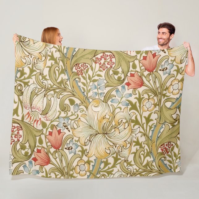 William Morris Lily Art Nouveau Floral Pattern Fleecedecke (Beispiel)