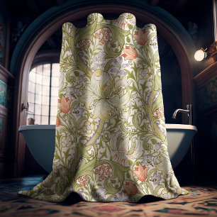 William Morris Lily Art Nouveau Floral Pattern Sho Duschvorhang