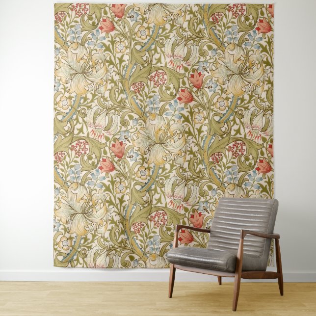 William Morris Lily Art Nouveau Floral Wandteppich (Beispiel)