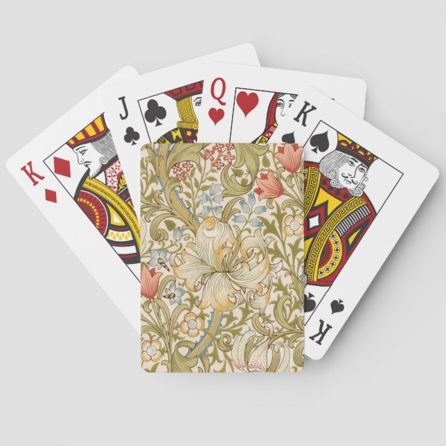 William Morris Lily Art Nouveau Spielkarten (Rückseite)