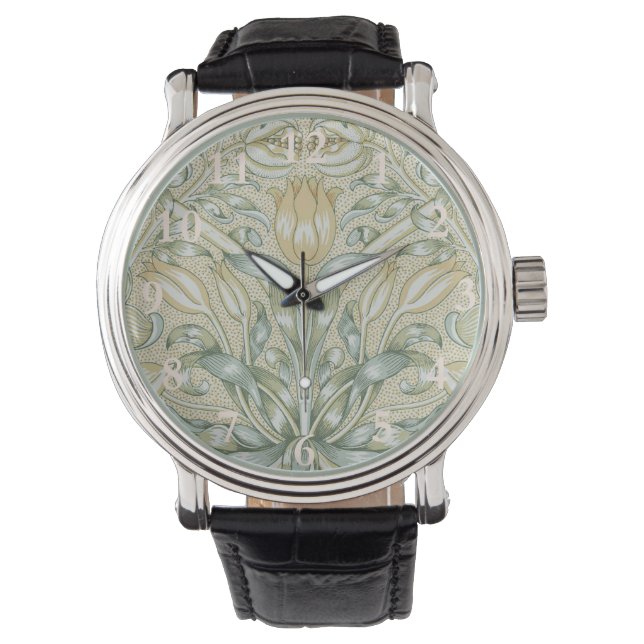 William Morris Lily und Pomegranate Blume Classic Armbanduhr (Vorderseite)