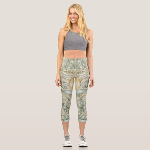William Morris Lily und Pomegranate Blume Classic Capri Leggings