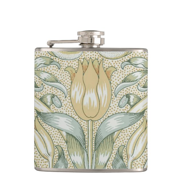 William Morris Lily und Pomegranate Blume Classic Flachmann (Vorderseite)