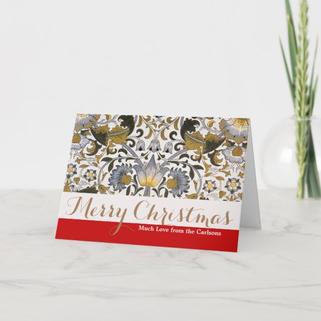 William Morris Lodden Blume Feiertagskarte (Vorderseite)