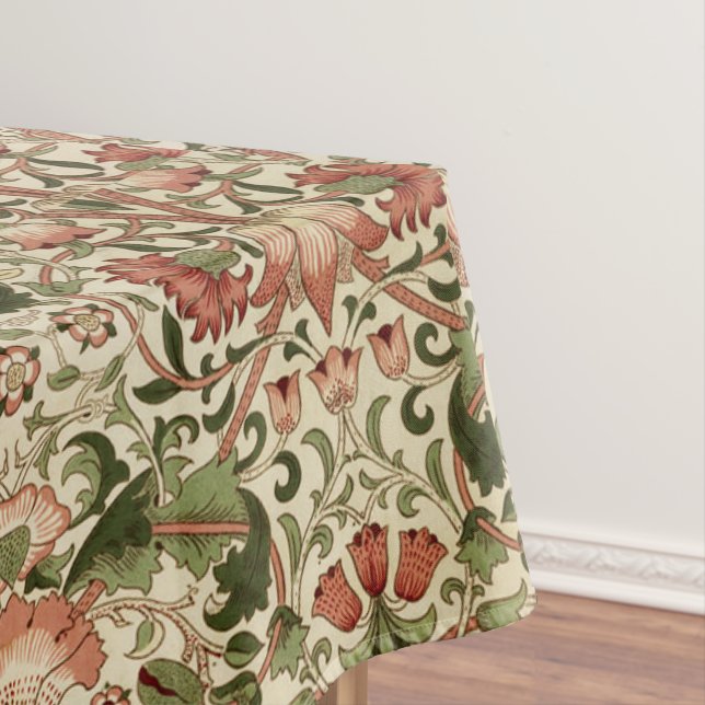 William Morris Lodden Blume Foliage Green Pink Tischdecke (Beispiel)