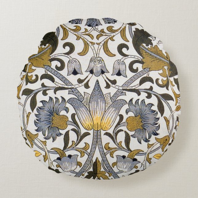 William Morris Lodden Blume Rundes Kissen (Vorderseite)