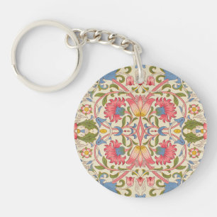 William Morris Lodden Blumendekor Pastell Schlüsselanhänger