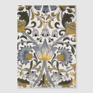 William Morris Lodden Blumenmuster: Blau Gold  Magnetkarte