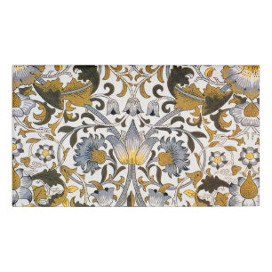 William Morris Lodden Blumenmuster: Blau Gold Namenschild