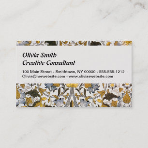 William Morris Lodden Blumenmuster: Blau Gold Visitenkarte